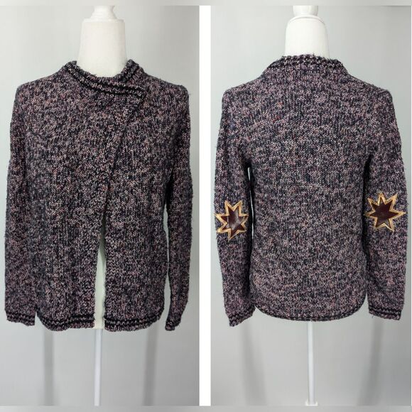 Scotch & Soda R'Belle Girl's Purple Wool Asymmetric Sweater Cardigan Jacket 14 - Picture 1 of 8